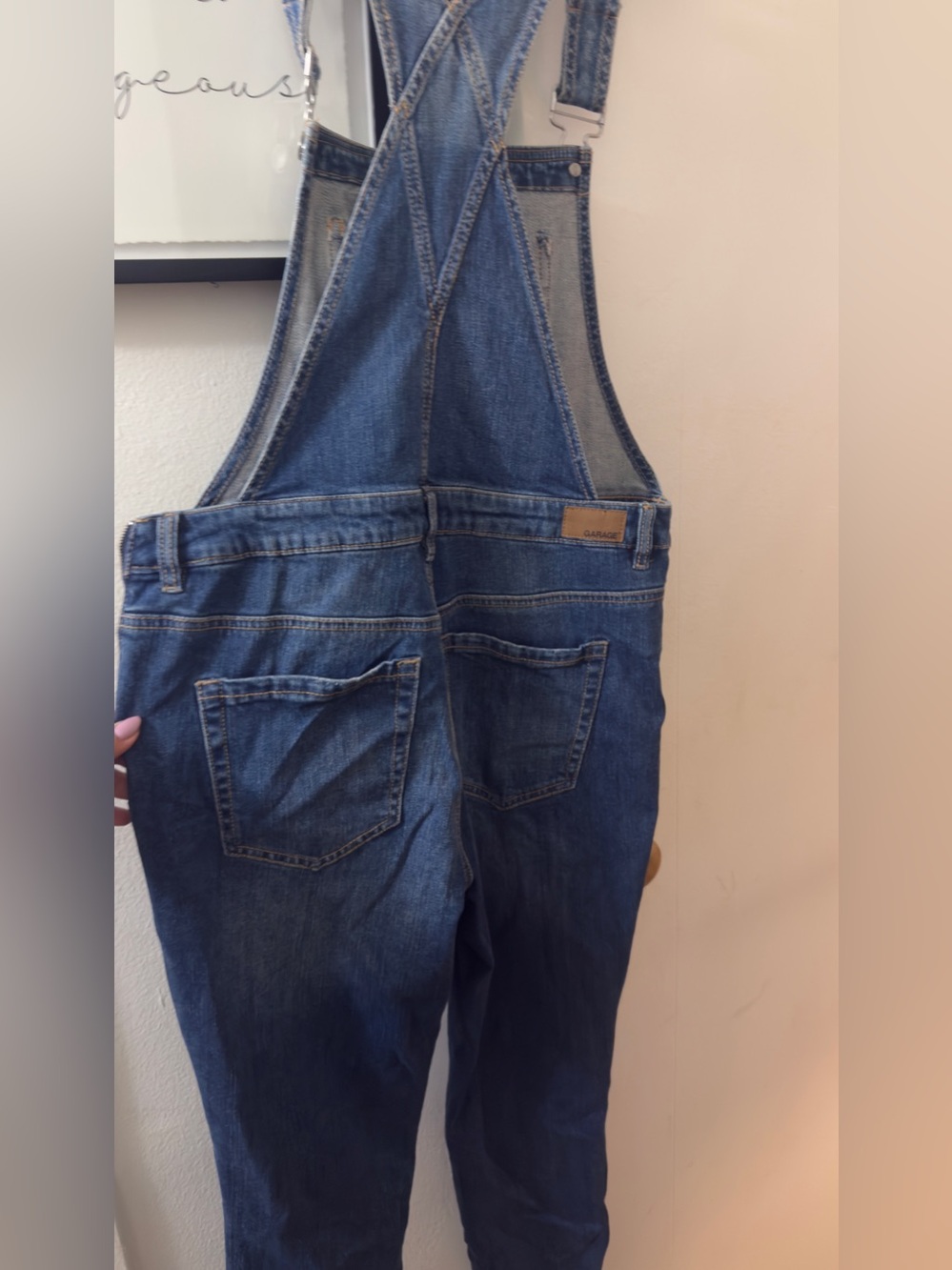 Garage women Blue Denim Overalls NWT size large